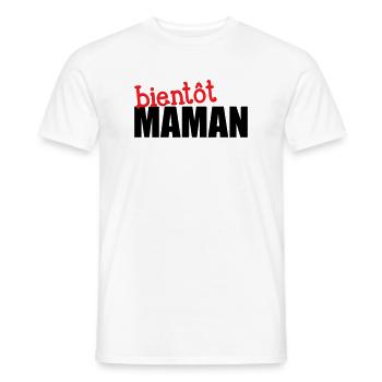 bientôt Maman ! Cadeau de grossesse - T-shirt homme - blanc - Devant - AI Model Male 178 dark (178cm)