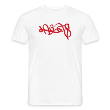 Graffiti rouge de Lagos - T-shirt homme - blanc - Devant - AI Model Male 178 dark (178cm)