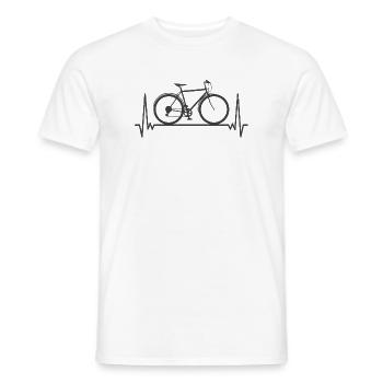 Minimalistisches Herzschlag-Fahrrad - Männer T-Shirt - Weiß - Vorne - AI Model Male 178 dark (178cm)