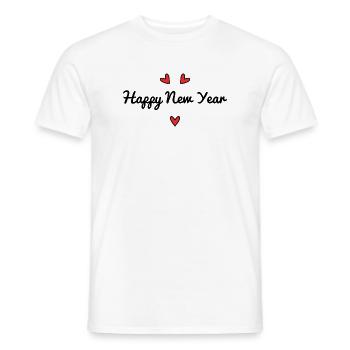 HAPPY NEW YEAR. NEW YEAR'S EVE. NEW YEAR - Men's T-Shirt - white - Front - AI Model Male 178 dark (178cm)