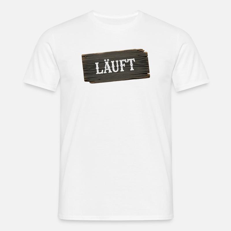 Läuft – minimalistisches Handwerker Statement - Männer T-Shirt - Weiß