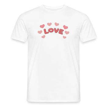 Liebe 3D-Briefe und Herzen - Männer T-Shirt - Weiß - Vorne - AI Model Male 178 dark (178cm)