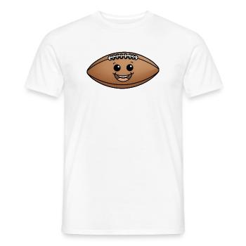 Balle Souriante Football de Dessin Animé - T-shirt homme - blanc - Devant - AI Model Male 178 dark (178cm)