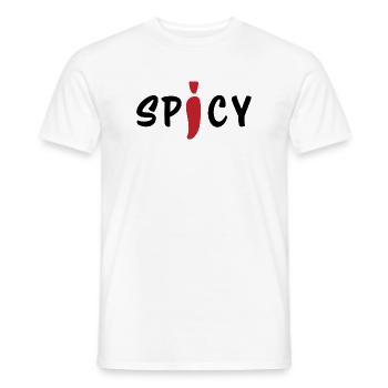 Spicy Chili Pepper Bold Minimal Food Design - Men's T-Shirt - white - Front - AI Model Male 178 dark (178cm)