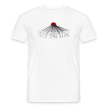 Calligraphie Kanji d’Aïkido au Japon Conception Fujiyama - T-shirt homme - blanc - Devant - AI Model Male 178 dark (178cm)