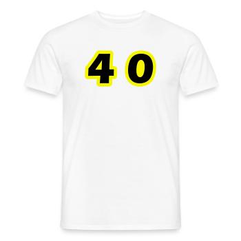 40 Zahl symbol - Männer T-Shirt - Weiß - Vorne - AI Model Male 178 dark (178cm)