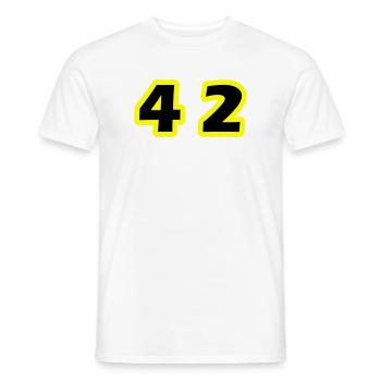 42 Number Symbol - Men's T-Shirt - white - Front - AI Model Male 178 dark (178cm)