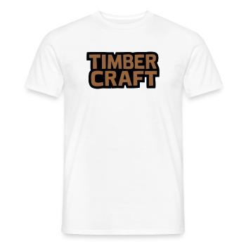 Timber Craft Schriftzug Logo - Männer T-Shirt - Weiß - Vorne - AI Model Male 178 dark (178cm)