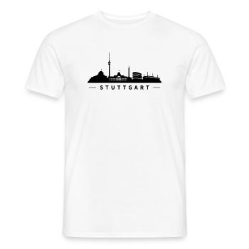 Skyline Stuttgart - Männer T-Shirt - Weiß - Vorne - AI Model Male 178 dark (178cm)