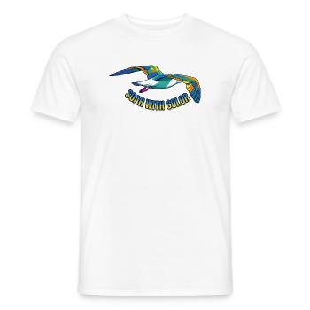 Vol d’oiseaux coloré – graphique vectoriel - T-shirt homme - blanc - Devant - AI Model Male 178 dark (178cm)