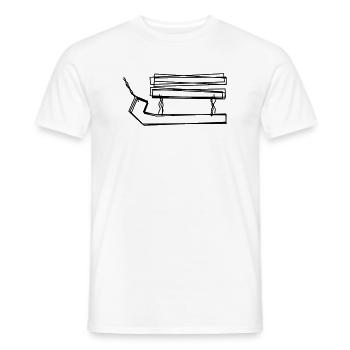 Schlitten handgezeichnet - Männer T-Shirt - Weiß - Vorne - AI Model Male 178 dark (178cm)