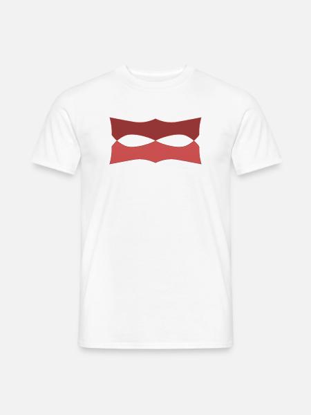 Roter Wellenmasken Muster - Männer T-Shirt - Weiß