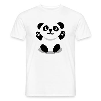 Dessin animé panda heureux - T-shirt homme - blanc - Devant - AI Model Male 178 dark (178cm)