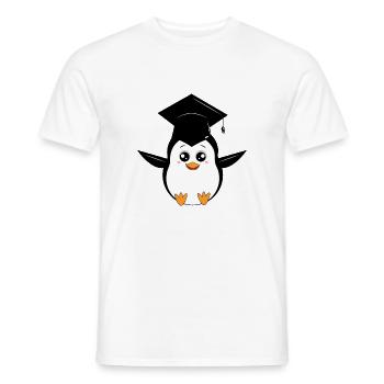 Cute Graduating Penguin Cartoon - Men's T-Shirt - white - Front - AI Model Male 178 dark (178cm)