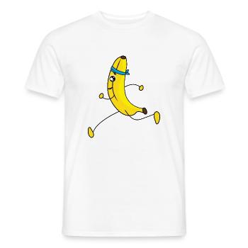 Dessin animé de banane en cours d'exécution - T-shirt homme - blanc - Devant - AI Model Male 178 dark (178cm)