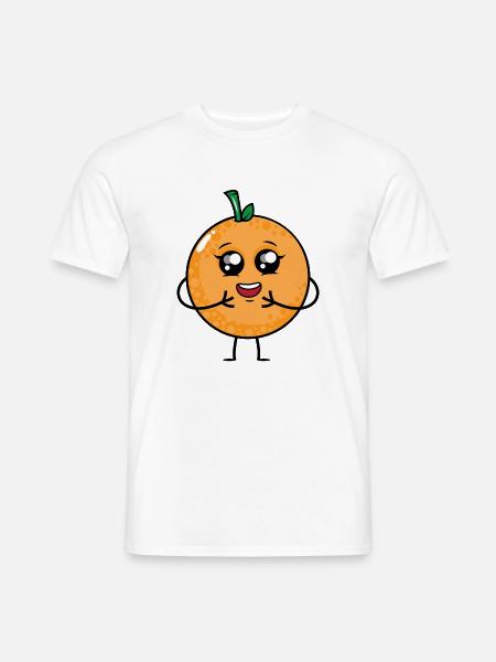 Nette Frucht Orange Cartoon - Männer T-Shirt - Weiß