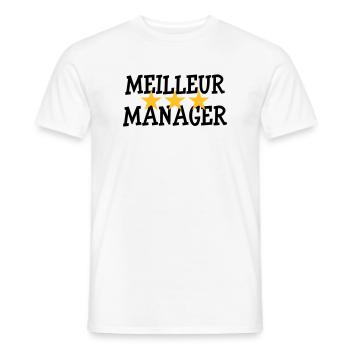 Meilleur Manager - T-shirt homme - blanc - Devant - AI Model Male 178 dark (178cm)