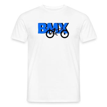 T-shirt BMX Freestyle – Roulez avec style - T-shirt homme - blanc - Devant - AI Model Male 178 dark (178cm)