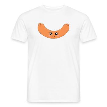 Kawaii Hotdog Wurst - Männer T-Shirt - Weiß - Vorne - AI Model Male 178 dark (178cm)