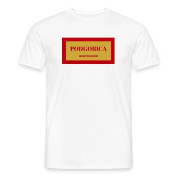Podgorica Stadt in Montenegro Flaggenfarben - Männer T-Shirt - Weiß - Vorne - AI Model Male 178 dark (178cm)