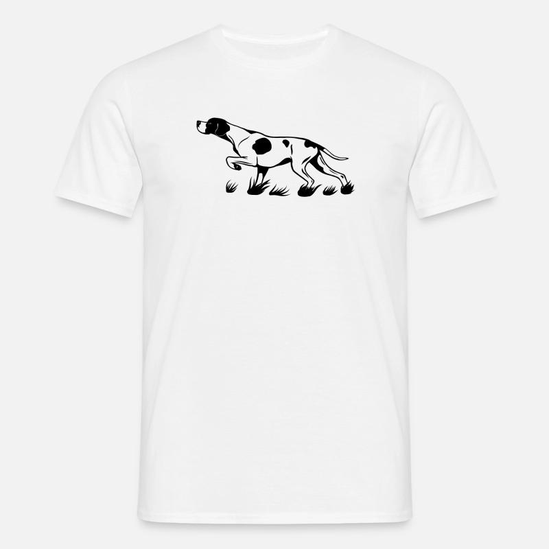 Pointer vorstehend - Männer T-Shirt - Weiß