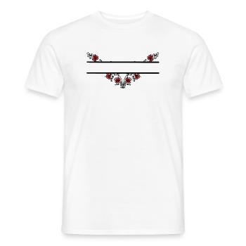 Bannière décorative de fleur - T-shirt homme - blanc - Devant - AI Model Male 178 dark (178cm)