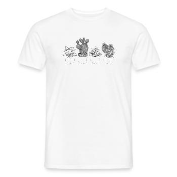 Minimalist Cactus Illustration - Men's T-Shirt - white - Front - AI Model Male 178 dark (178cm)