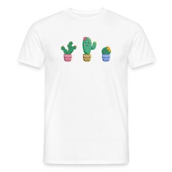 Cactus Trio - Men's T-Shirt - white - Front - AI Model Male 178 dark (178cm)