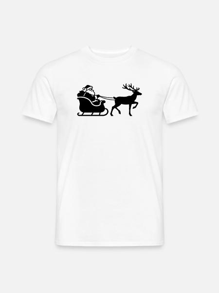 Santa Sleigh Silhouette - Men's T-Shirt - white