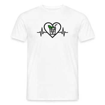 Mojito Heart Cocktail Mint Glass Summer - Men's T-Shirt - white - Front - AI Model Male 178 dark (178cm)