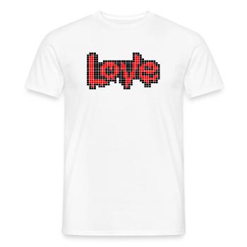 Pixel Art Text – LIEBE in roten Buchstaben - Männer T-Shirt - Weiß - Vorne - AI Model Male 178 dark (178cm)