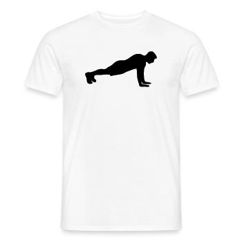 Push-up Fitness Silhouette - Men's T-Shirt - white - Front - AI Model Male 178 dark (178cm)
