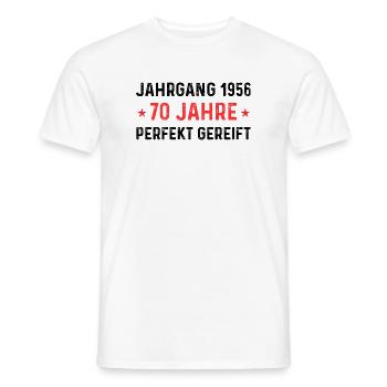 Millésime 1956 – 70 ans parfaitement maturé - T-shirt homme - blanc - Devant - AI Model Male 178 dark (178cm)