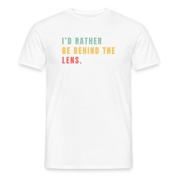 Ich wäre lieber hinter dem Objektiv - Männer T-Shirt - Weiß - Vorne - AI Model Male 178 dark (178cm)