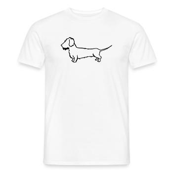 Dackel Rauhaardeckel Hundehalter - Männer T-Shirt - Weiß - Vorne - AI Model Male 178 dark (178cm)