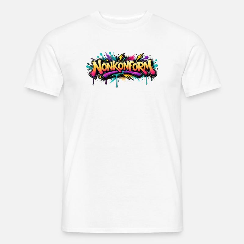 Nonkonform Graffiti  - Männer T-Shirt - Weiß