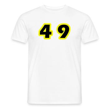 Symbole du chiffre 49 - T-shirt homme - blanc - Devant - AI Model Male 178 dark (178cm)
