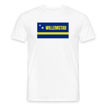 Willemstad in Curaçao Flag - Men's T-Shirt - white - Front - AI Model Male 178 dark (178cm)