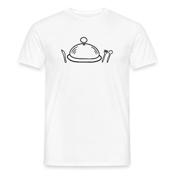 Cloche und Besteck Silhouette - Männer T-Shirt - Weiß - Vorne - AI Model Male 178 dark (178cm)