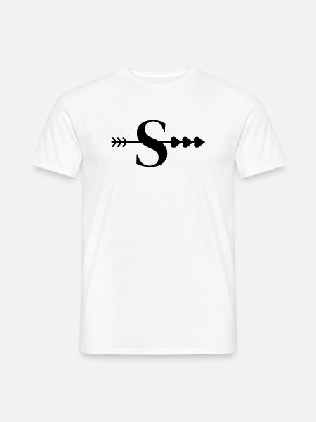 Buchstabe S Pfeilherz - Männer T-Shirt - Weiß
