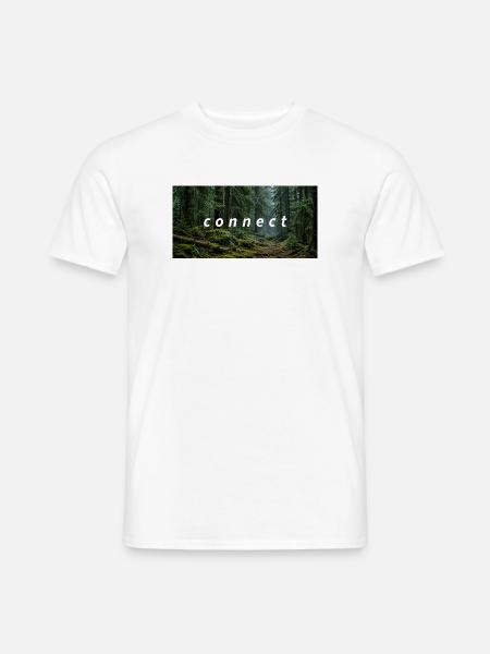 T-Shirt mit Wald-Design: CONNECT - Männer T-Shirt - Weiß