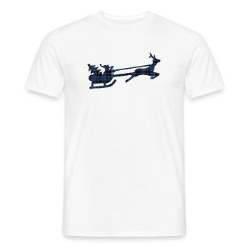 Blauer Tartan-Santa-Schlitten-Silhouette - Männer T-Shirt - Weiß - Vorne - AI Model Male 178 dark (178cm)