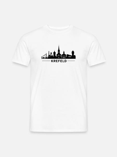 Krefeld Skyline - Männer T-Shirt - Weiß
