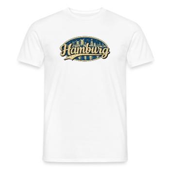 Hamburg Vintage Stadtmotiv - Männer T-Shirt - Weiß - Vorne - AI Model Male 178 dark (178cm)