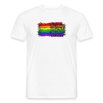 Regenbogenfrieden Liebe Vielfalt - Männer T-Shirt - Weiß - Vorne - AI Model Male 178 dark (178cm)