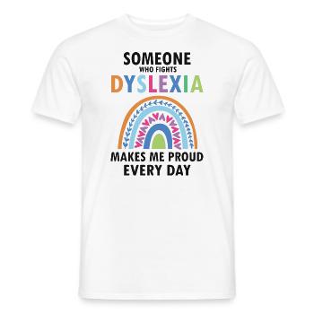 Professeur de dyslexie pour les thérapeutes de Legathenia - T-shirt homme - blanc - Devant - AI Model Male 178 dark (178cm)