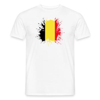 Belgium Flag Vintage Belgian Flag Distressed Look - Men's T-Shirt - white - Front - AI Model Male 178 dark (178cm)