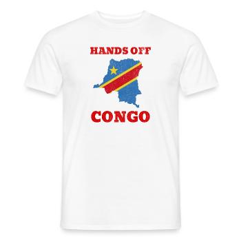 Hands Off Congo: Support Congo's Rights - Men's T-Shirt - white - Front - AI Model Male 178 dark (178cm)