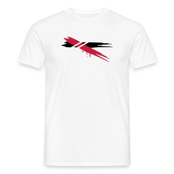 two color stripes with horizontal stripes - Men's T-Shirt - white - Front - AI Model Male 178 dark (178cm)