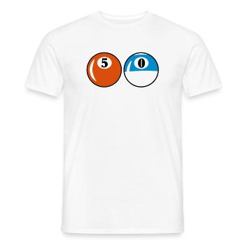 Billardkugeln - 50 Jahre Geburtstag - Männer T-Shirt - Weiß - Vorne - AI Model Male 178 dark (178cm)